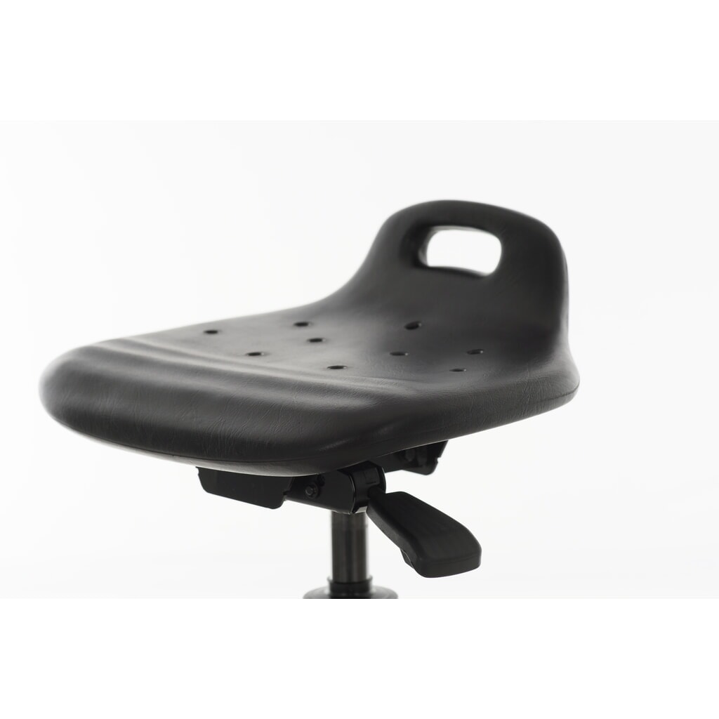 Draaikruk HEMMDAL, PU zitting met rugleuning + draaggreep, zithoogte 430-620 mm, vloerglijder Productafbeelding nr. 3: Draaikruk HEMMDAL, PU zitting met rugleuning + draaggreep, zithoogte 430-620 mm, vloerglijder