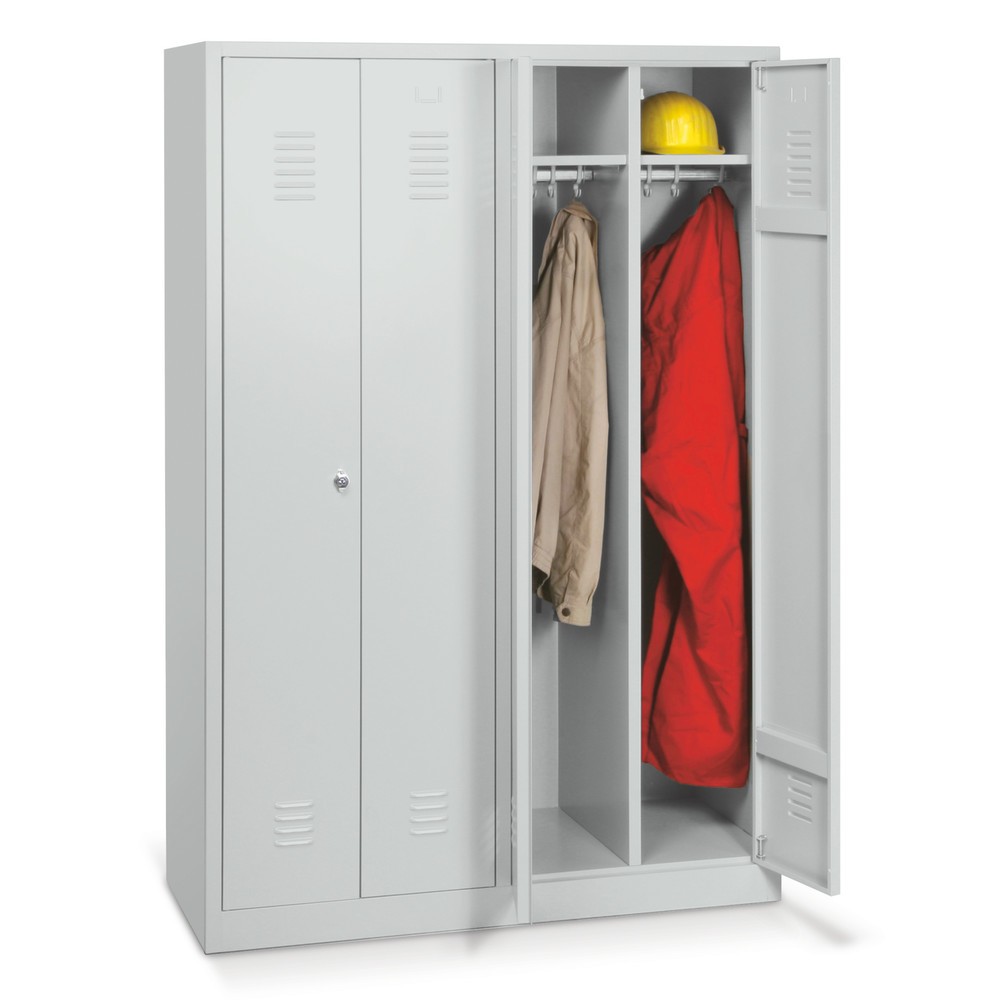 Product afbeelding: HEMMDAL Garderobekast met dubbel compartiment, 1 compartiment, hxbxd 1.800 x 600 x 500 mm, lichtgrijs
