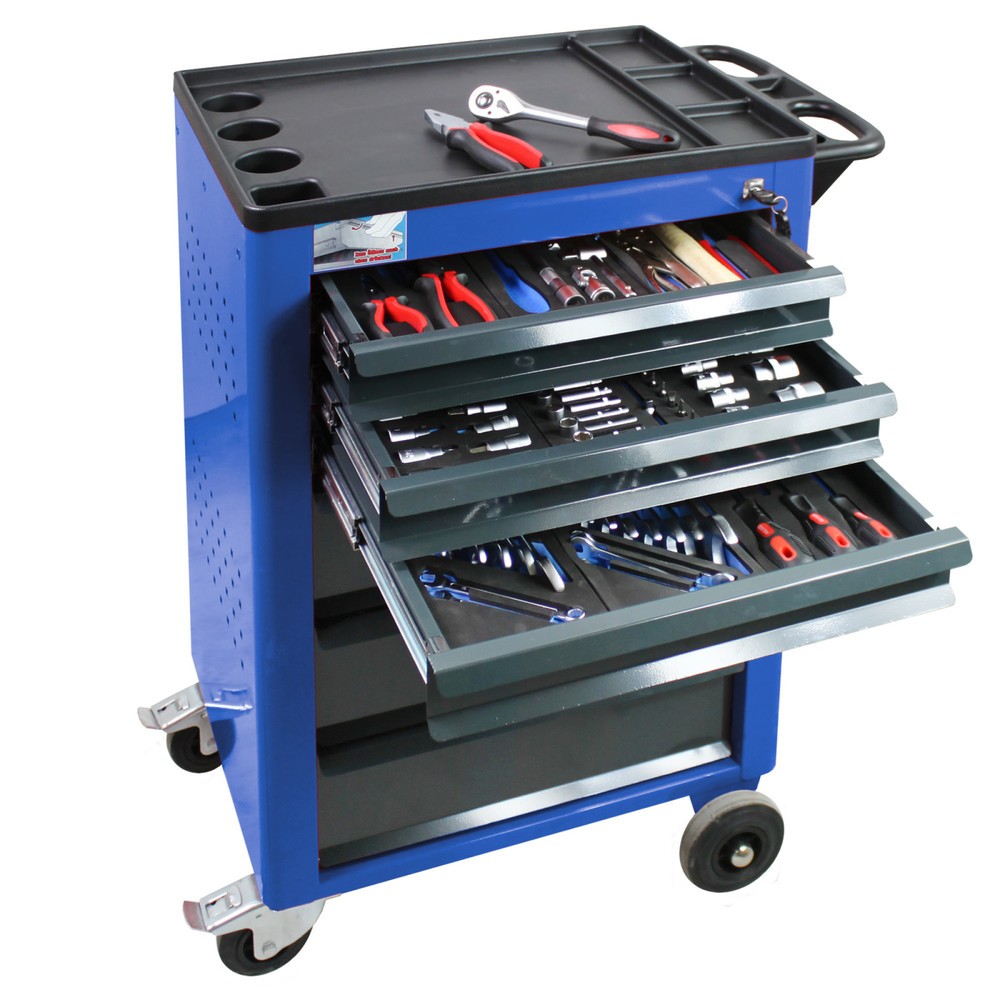 Productafbeelding nr. 1: HEMMDAL gereedschapswagen, incl. 115-delig gereedschapsassortiment, blauw