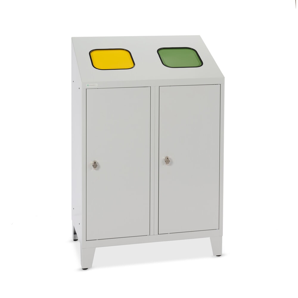 Product afbeelding: HEMMDAL recycling-afvalemmer Duo, met 2 zakkenhouders, elk 120 liter