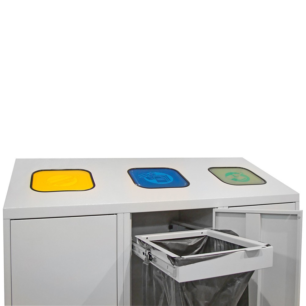 Productafbeelding nr. 2: HEMMDAL recycling-afvalemmer Trio, met 3 zakkenhouders, elk 120 liter