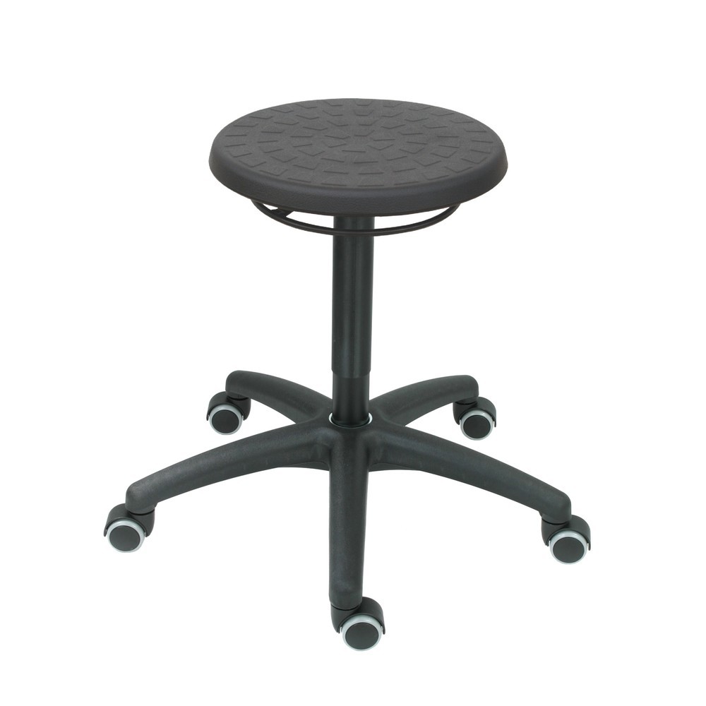 Product afbeelding: Ronde kruk HEMMDAL, PU zitting, zithoogte 460-650 mm, wielen
