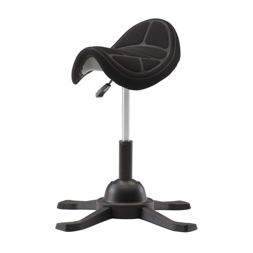 Draaibare zadelkruk HEMMDAL, gestoffeerde zitting, zithoogte 480-660 mm, vloerglijder Product afbeelding: Draaibare zadelkruk HEMMDAL, gestoffeerde zitting, zithoogte 480-660 mm, vloerglijder