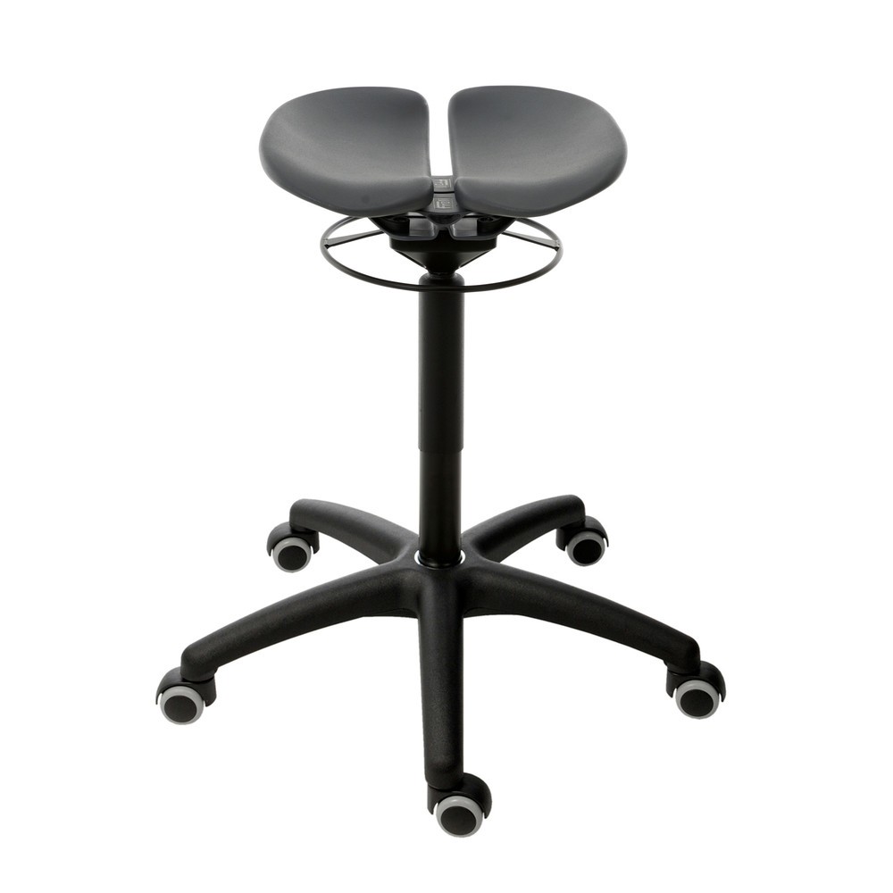 Productafbeelding nr. 1: Zitschaal HEMMDAL op veerelementen, kunststof zitting in 2 gedeeld, zithoogte 500-680 mm, wielen