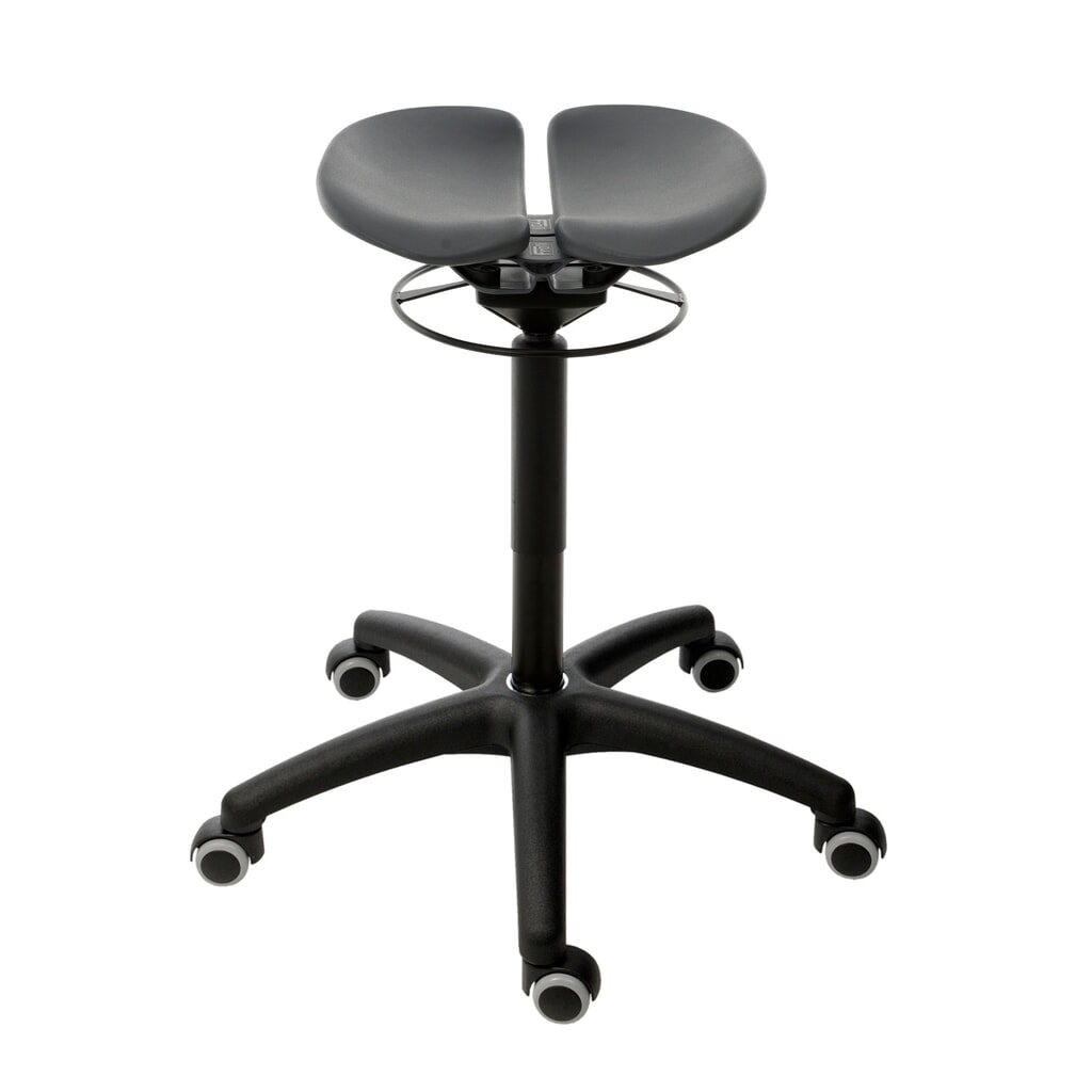 Product afbeelding: Zitschaal HEMMDAL op veerelementen, kunststof zitting in 2 gedeeld, zithoogte 500-680 mm, wielen