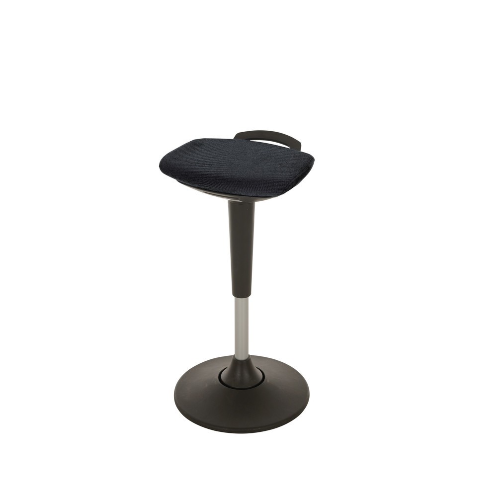 Product afbeelding: Stakruk HEMMDAL, gestoffeerde zitting + draaggreep, zithoogte 600-840 mm, schotelvoet
