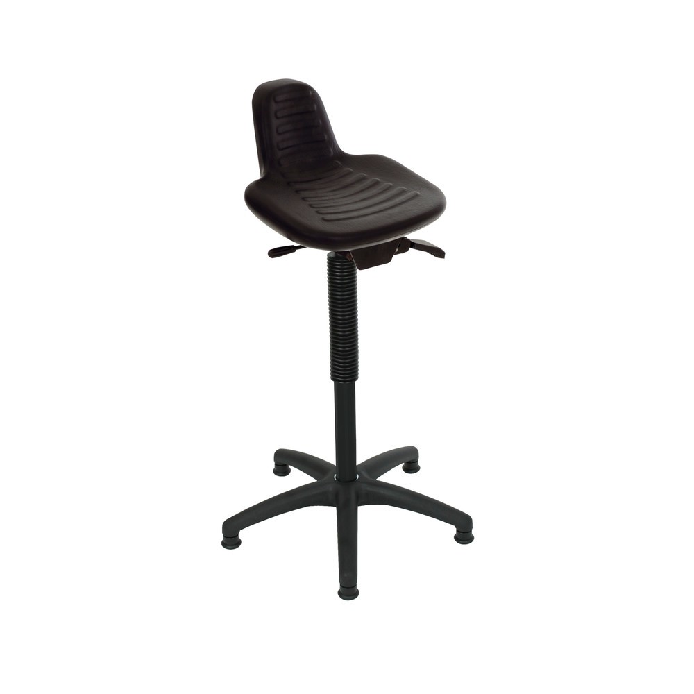 Product afbeelding: Stahulp HEMMDAL, PU zitting met rugleuning + draaggreep, zithoogte 580-840 mm, vloerglijder