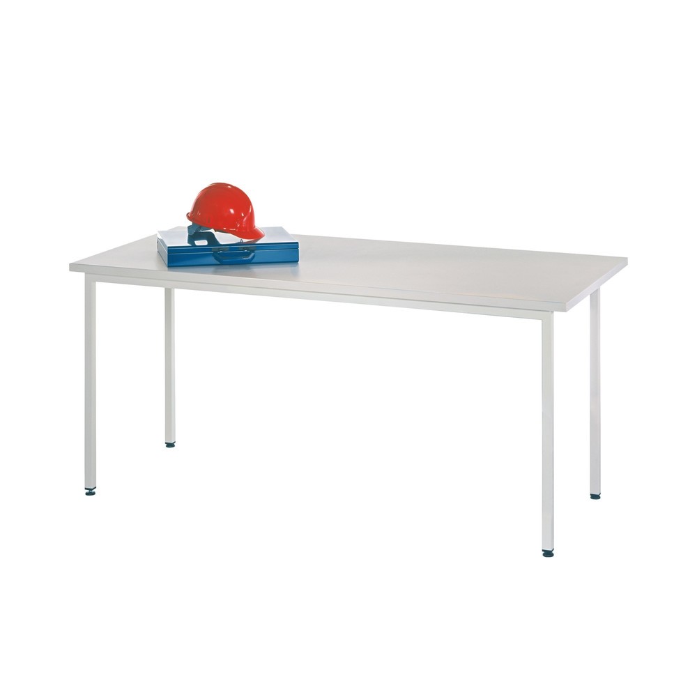 Product afbeelding: HEMMDAL Trapeziumvormige tafel, bxd 1.400 x 700 mm, lichtgrijs