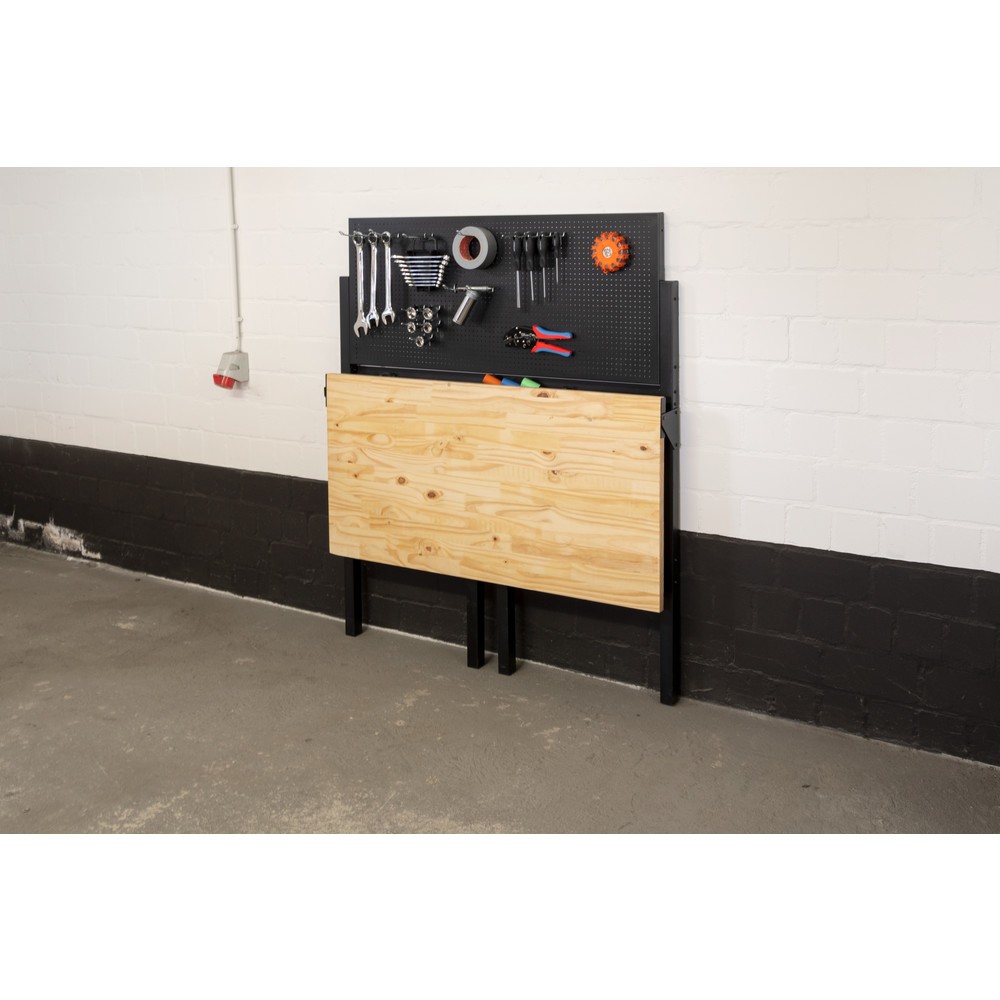 Productafbeelding nr. 8: HEMMDAL Werkbank, klapbaar, draagvermogen 150 kg, perfoplaat incl. 10 haken