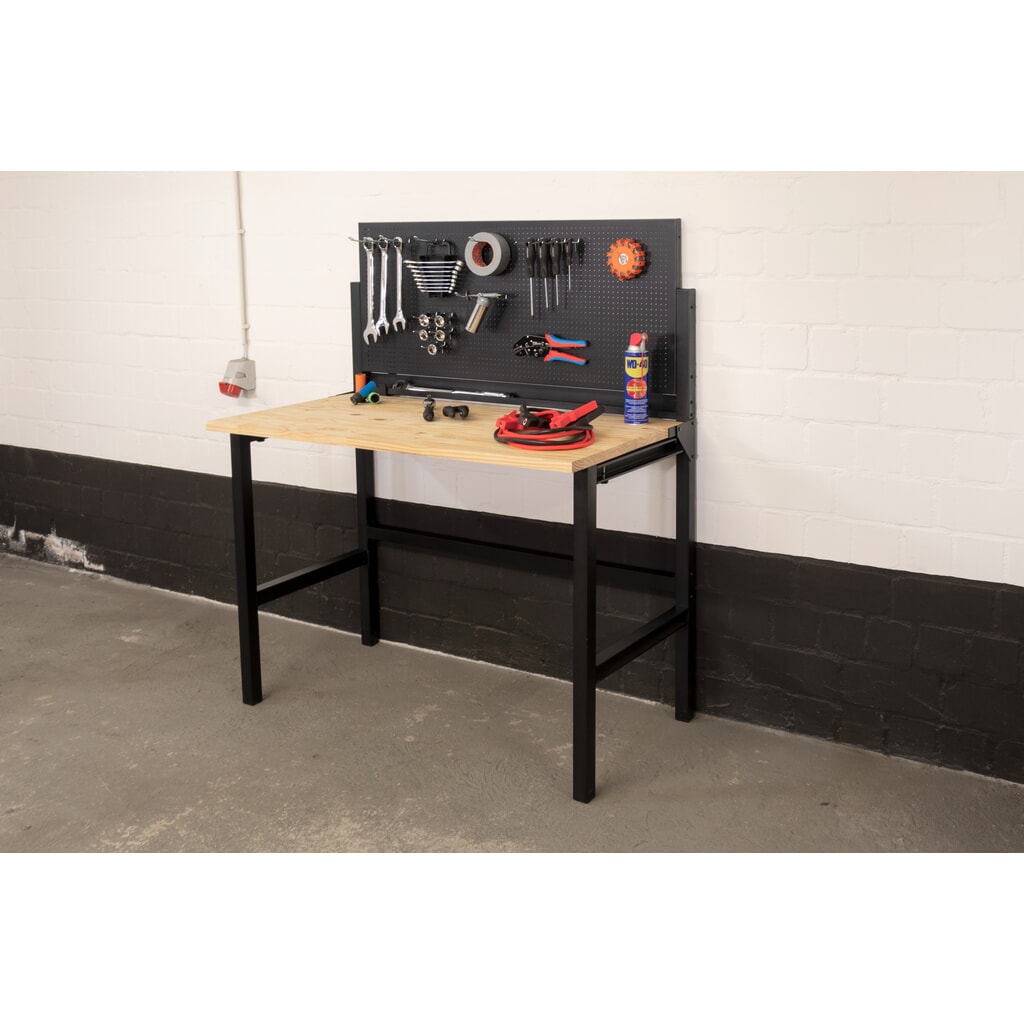 HEMMDAL Werkbank, klapbaar, draagvermogen 150 kg, perfoplaat incl. 10 haken Productafbeelding nr. 9: HEMMDAL Werkbank, klapbaar, draagvermogen 150 kg, perfoplaat incl. 10 haken