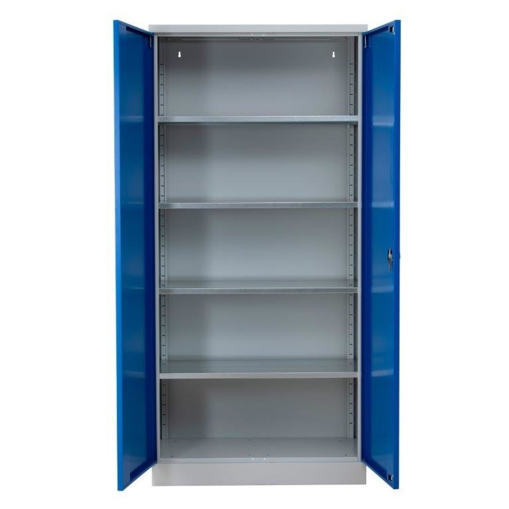 Productafbeelding nr. 3: HEMMDAL Werkplaats draaideurkast, hxbxd 1.950 x 925 x 500 mm, lichtgrijs/gentiaanblauw