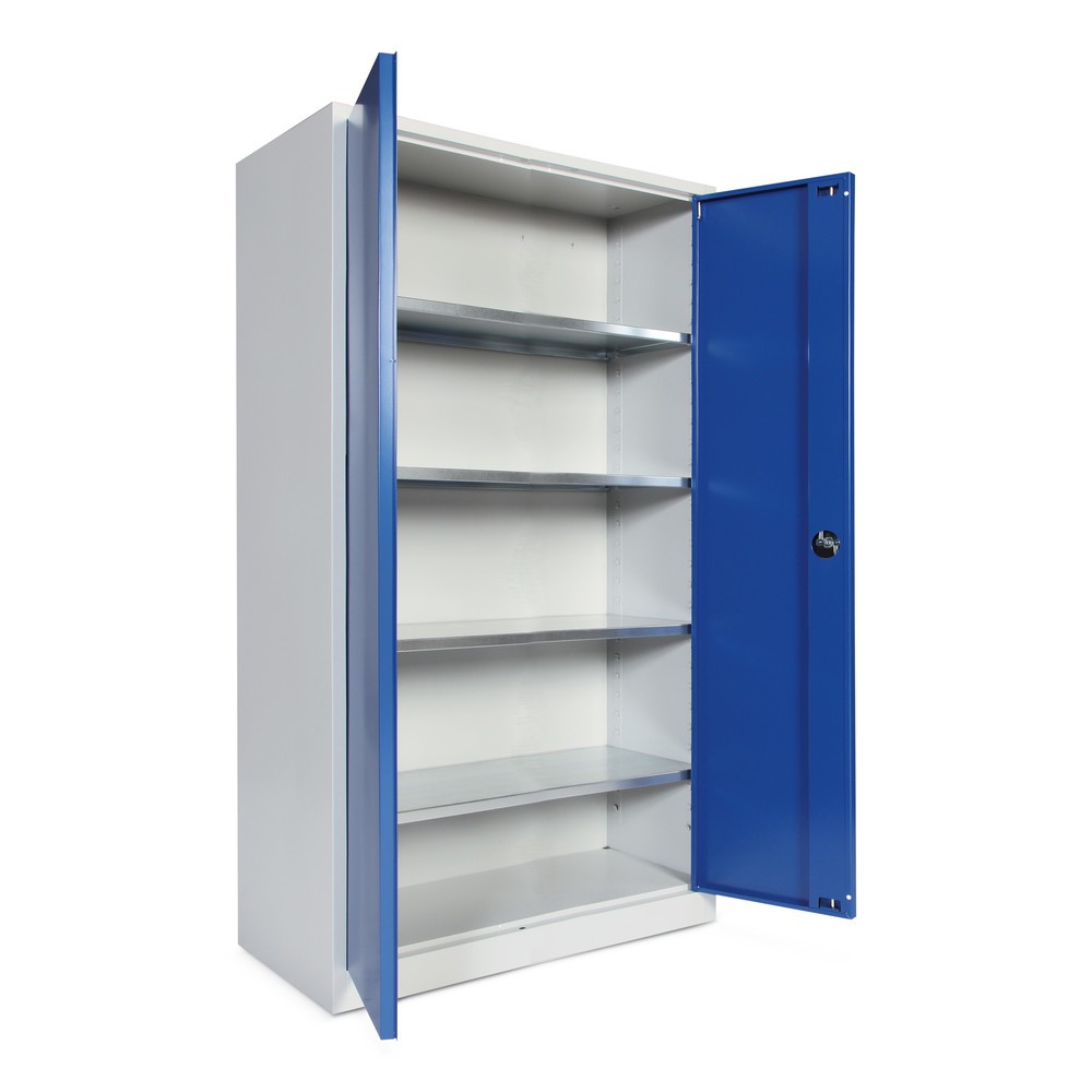 Productafbeelding nr. 2: HEMMDAL Werkplaats draaideurkast, hxbxd 1.950 x 1.200 x 600 mm, lichtgrijs/gentiaanblauw