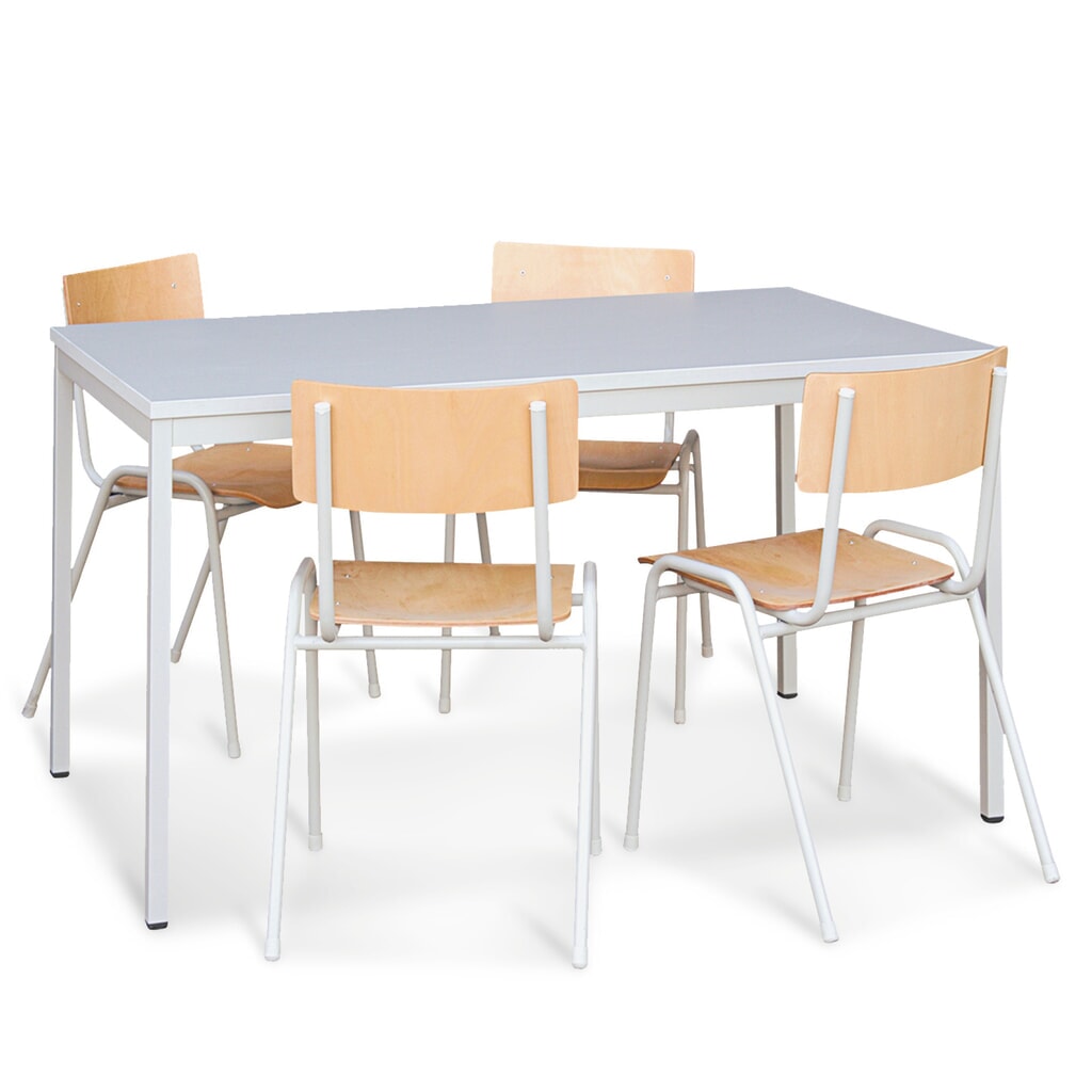 Productafbeelding nr. 2: HEMMDAL Stalen tafel, bxd 800 x 800 mm, lichtgrijs