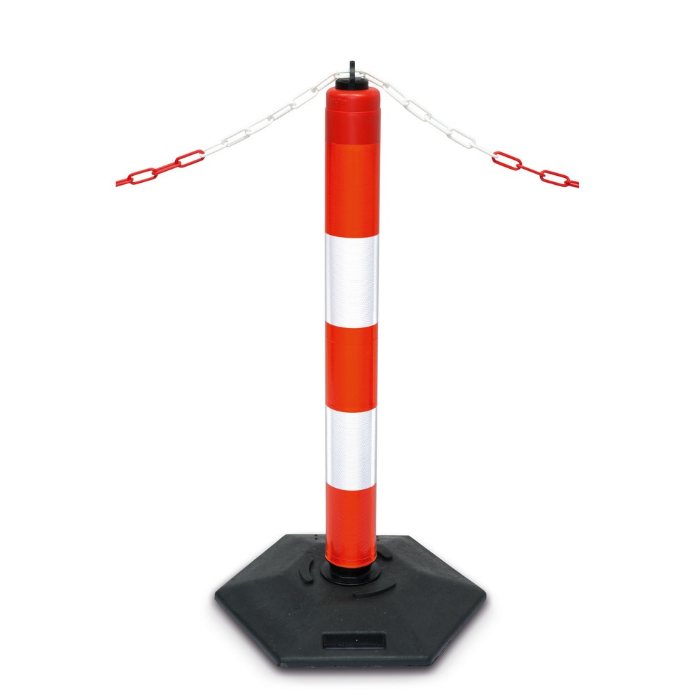 Product afbeelding: Verkeerspaal LeitPin met oogkap, rood/wit reflecterend
