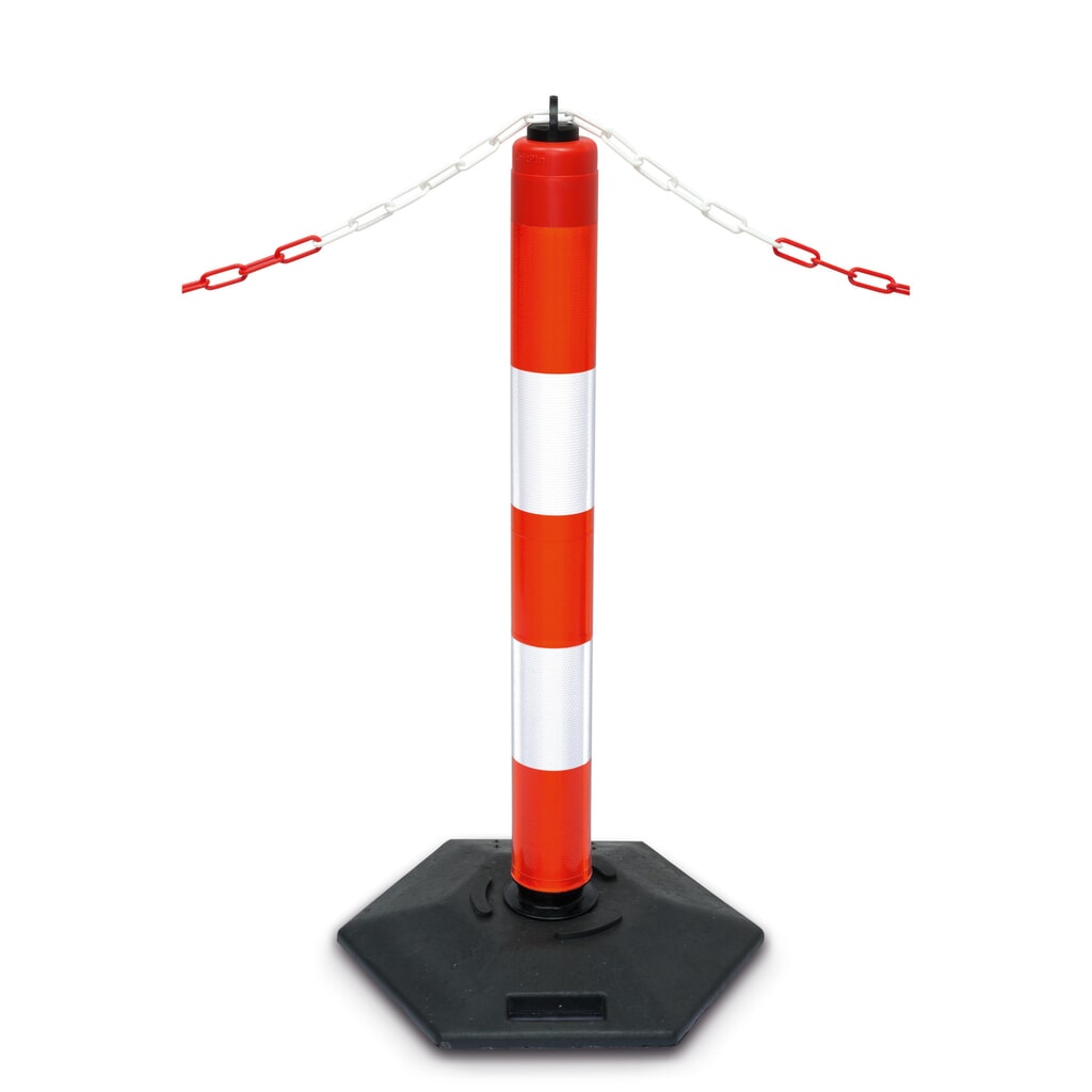 Productafbeelding nr. 1: Verkeerspaal LeitPin met oogkap, rood/wit reflecterend