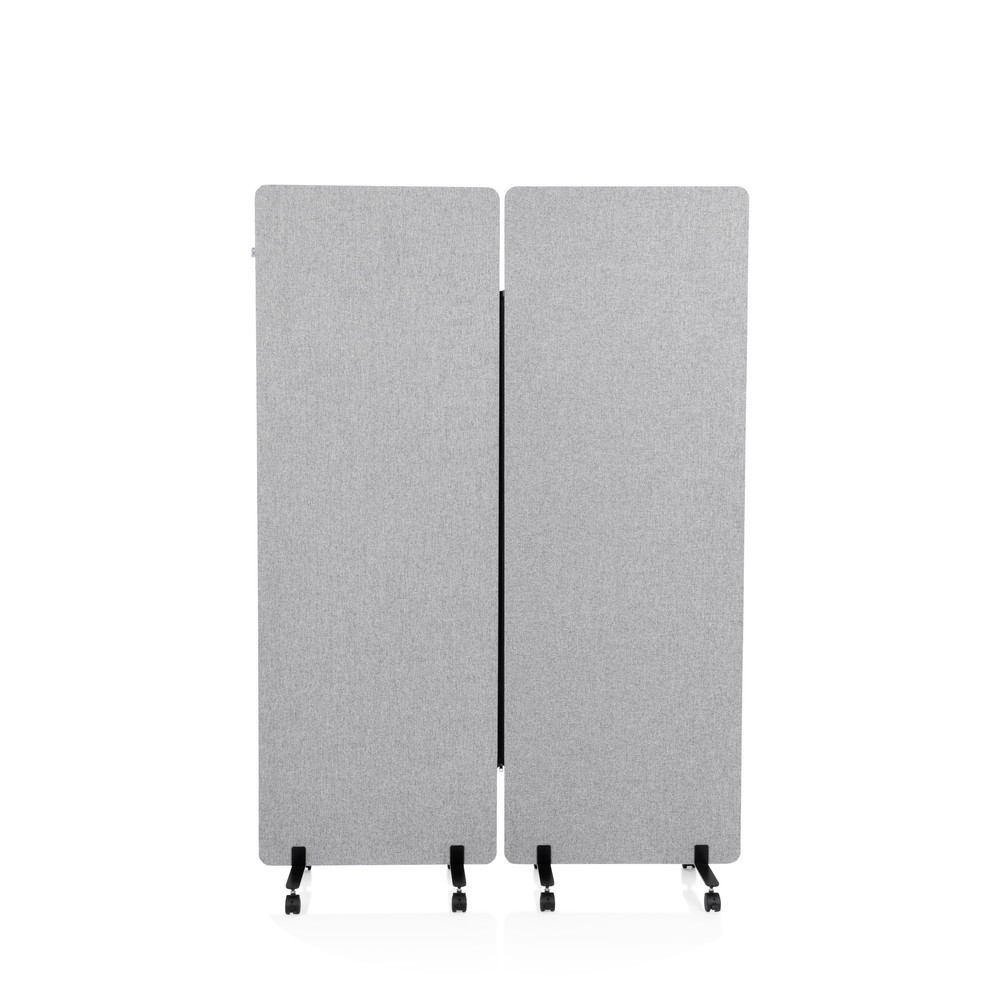 Product afbeelding: Verrijdbaar akoestisch scheidingswandsysteem hjh OFFICE FLEXMIUT set van 2, lichtgrijs