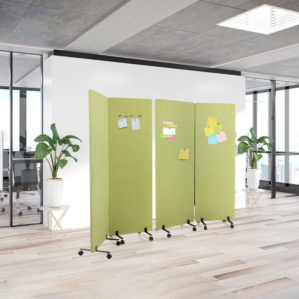Productafbeelding nr. 2: Verrijdbaar akoestisch scheidingswandsysteem hjh OFFICE FLEXMIUT set van 2, groen