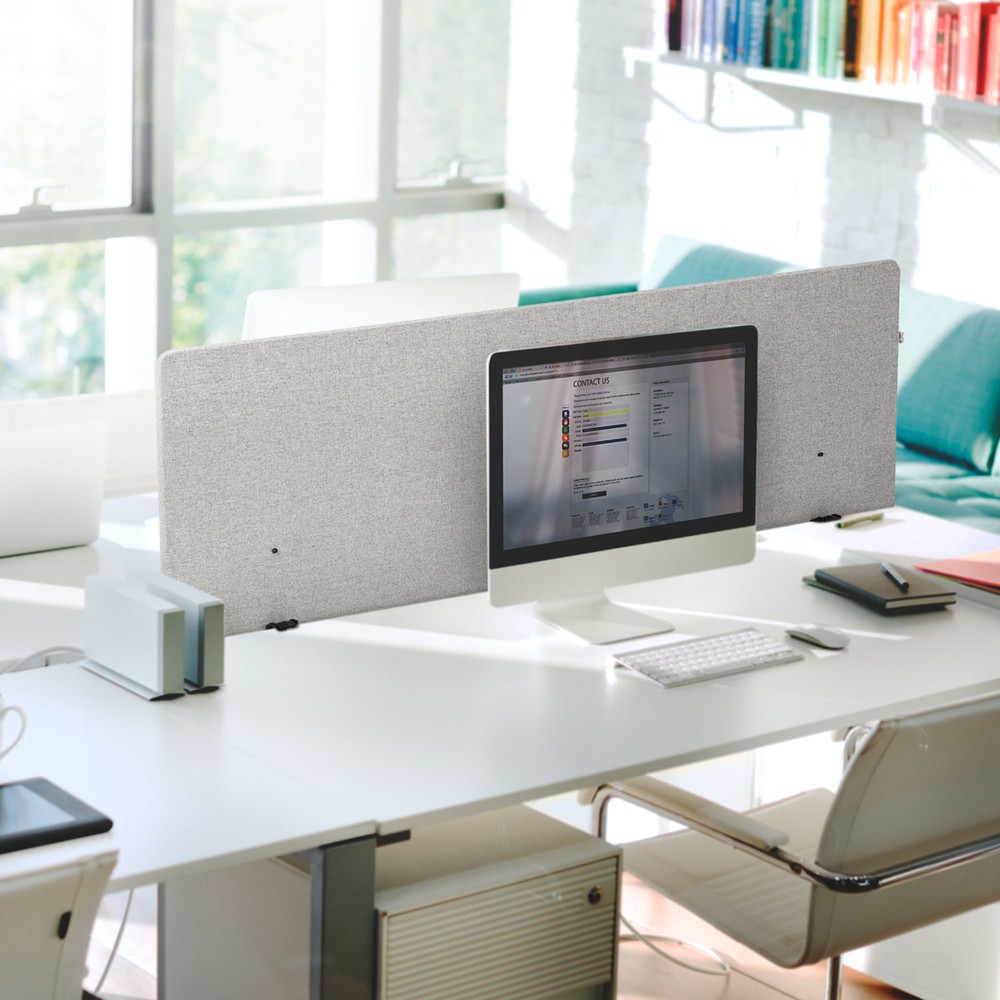 Productafbeelding nr. 7: Akoestische tafelscheidingswand hjh OFFICE FLEXMIUT D 180 cm, lichtgrijs