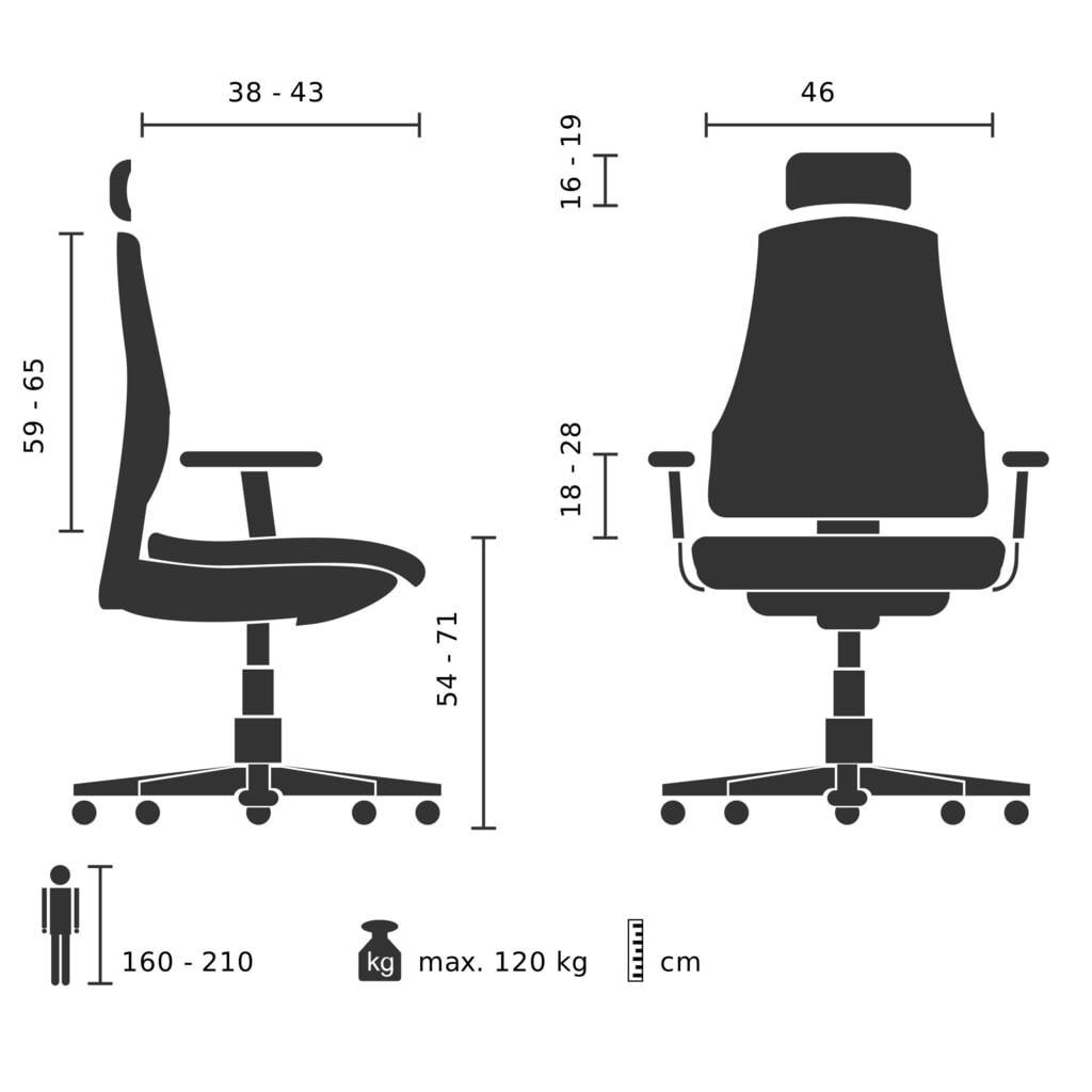 Productafbeelding nr. 5: Werkstoel / baliestoel hjh OFFICE RESISTIO WORK stof, zwart