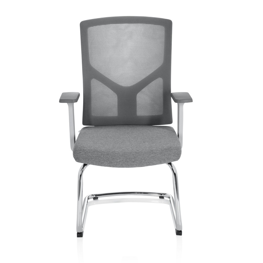 Product afbeelding: Bezoekersstoel / vergaderstoel hjh OFFICE BRETON V W stof / netstof, grijs