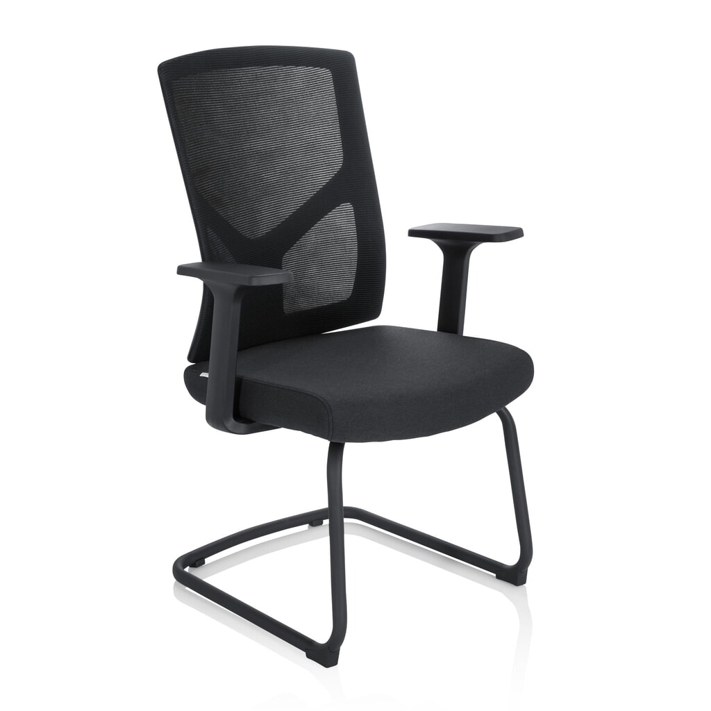Bezoekersstoel / vergaderstoel hjh OFFICE BRETON V B stof / netstof, zwart Productafbeelding nr. 7: Bezoekersstoel / vergaderstoel hjh OFFICE BRETON V B stof / netstof, zwart