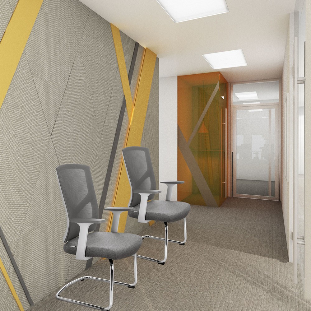 Productafbeelding nr. 8: Bezoekersstoel / vergaderstoel hjh OFFICE BRETON V W stof / netstof, grijs