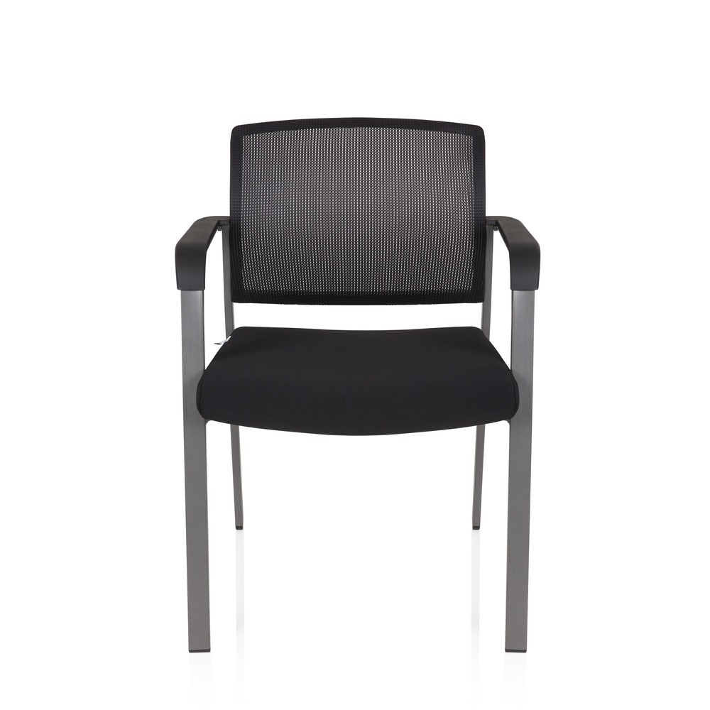 Product afbeelding: Bezoekersstoel / vergaderstoel hjh OFFICE MEET grijs netstof / stof, zwart