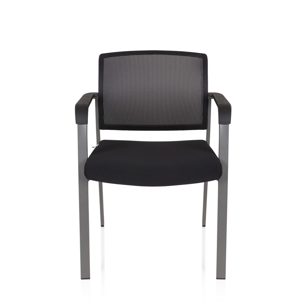 Product afbeelding: Bezoekersstoel / vergaderstoel hjh OFFICE MEET grijs netstof / stof, zwart