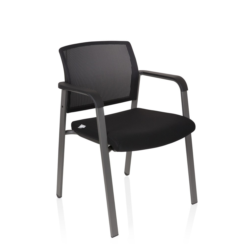 Productafbeelding nr. 4: Bezoekersstoel / vergaderstoel hjh OFFICE MEET grijs netstof / stof, zwart