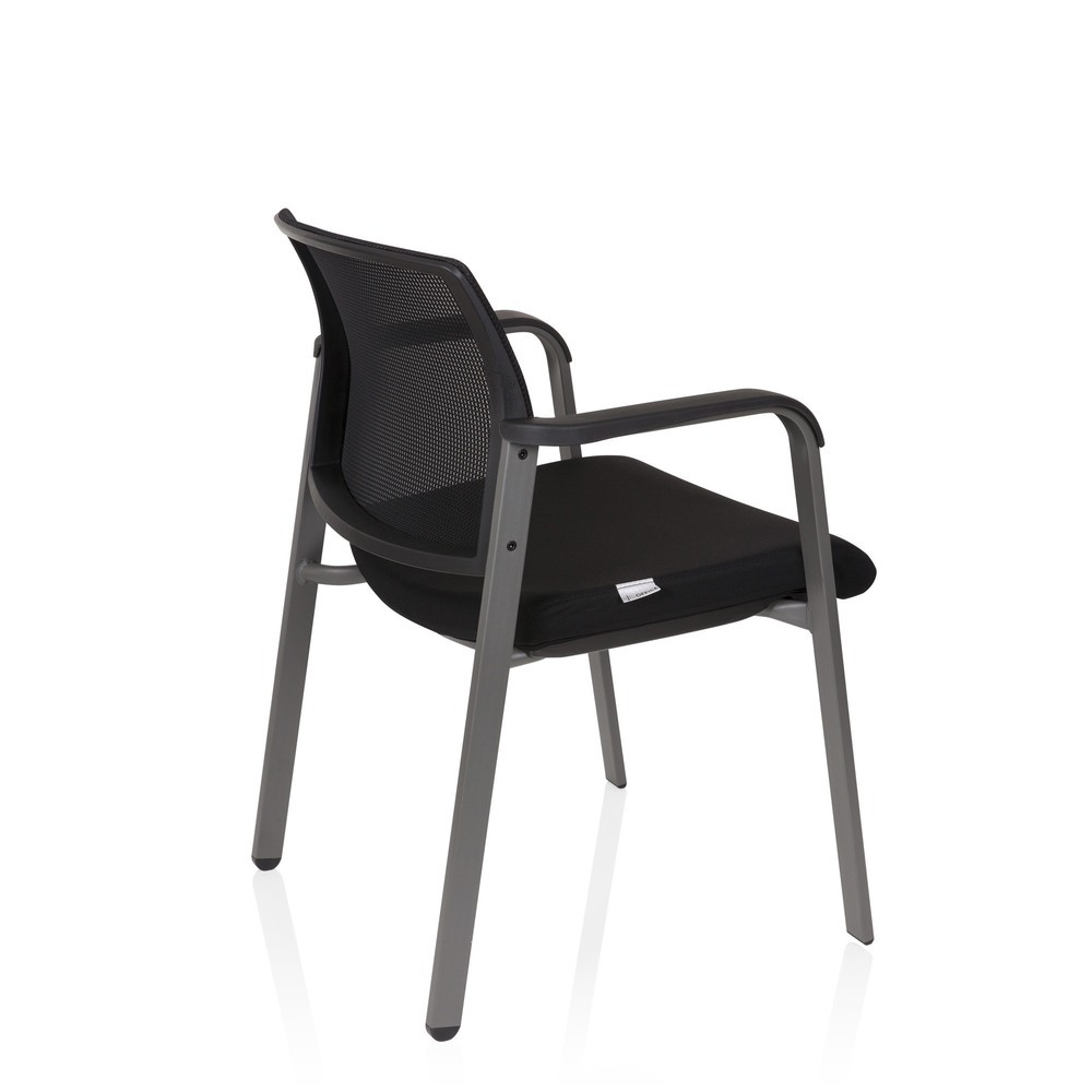 Productafbeelding nr. 7: Bezoekersstoel / vergaderstoel hjh OFFICE MEET grijs netstof / stof, zwart