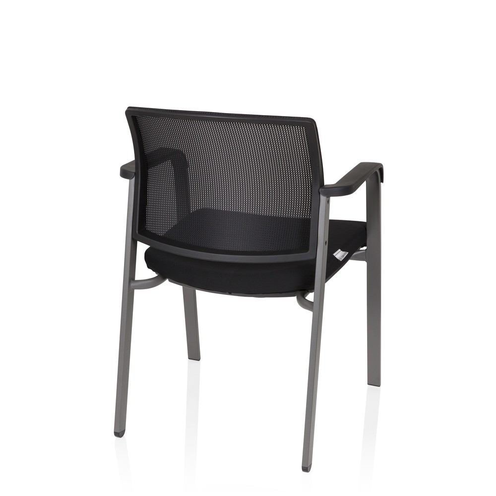 Productafbeelding nr. 8: Bezoekersstoel / vergaderstoel hjh OFFICE MEET grijs netstof / stof, zwart