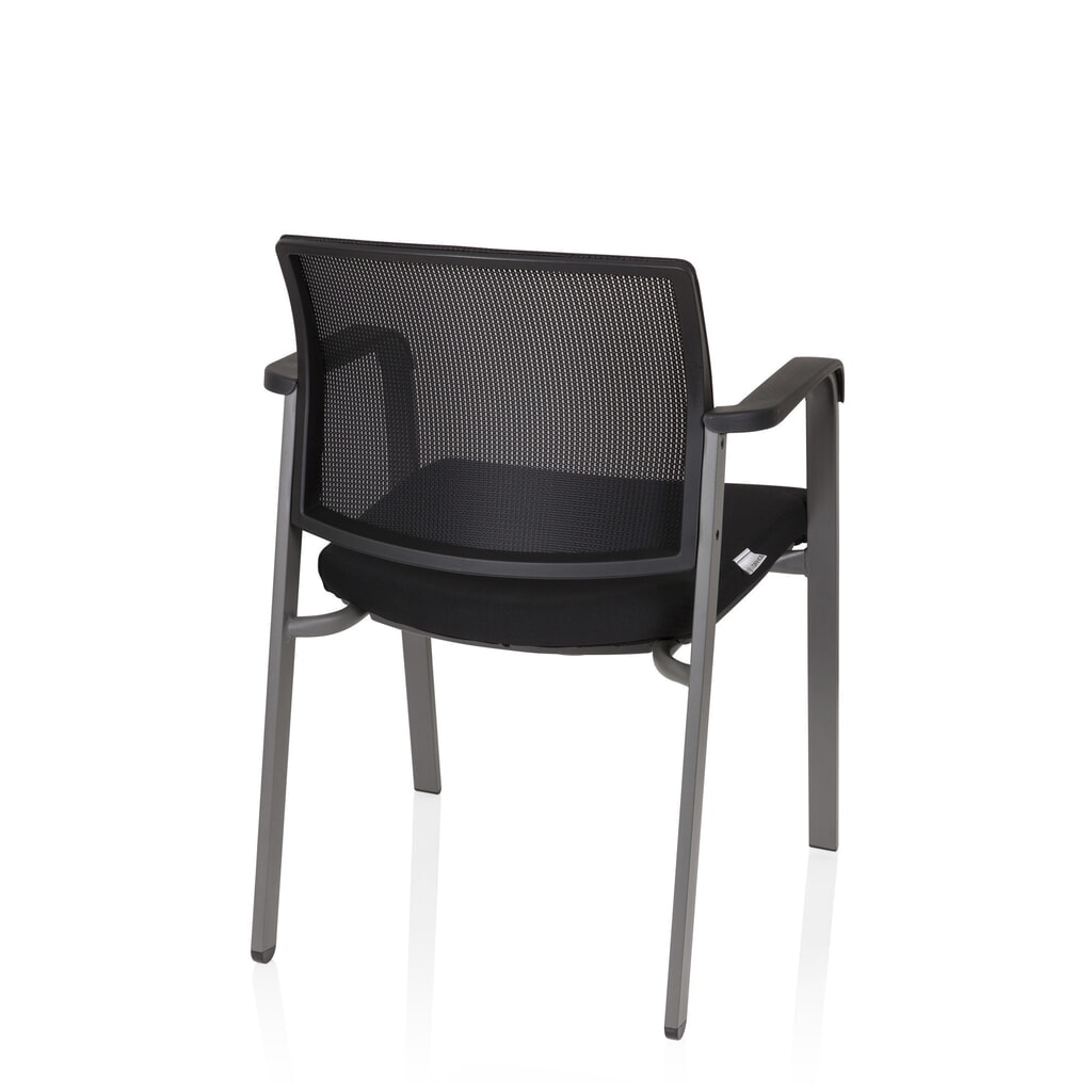 Productafbeelding nr. 8: Bezoekersstoel / vergaderstoel hjh OFFICE MEET grijs netstof / stof, zwart