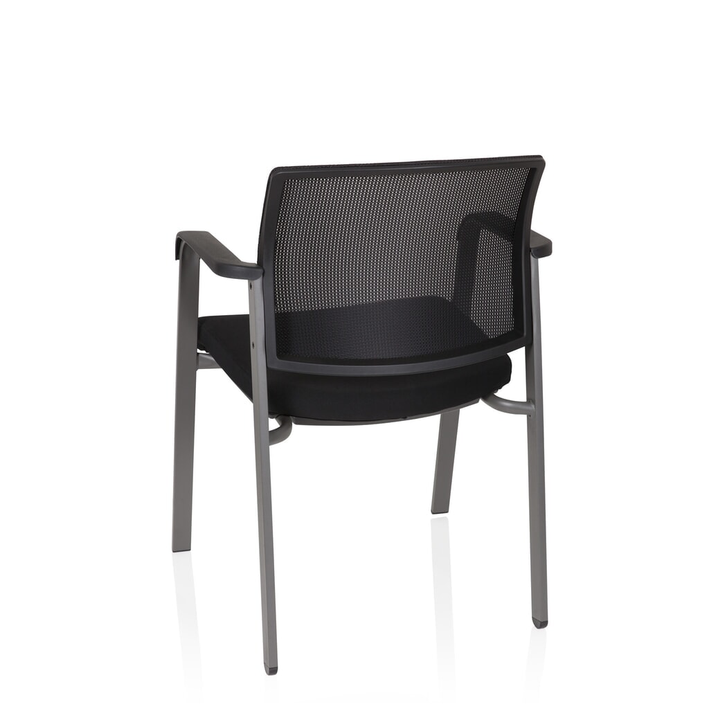 Bezoekersstoel / vergaderstoel hjh OFFICE MEET grijs netstof / stof, zwart Productafbeelding nr. 9: Bezoekersstoel / vergaderstoel hjh OFFICE MEET grijs netstof / stof, zwart