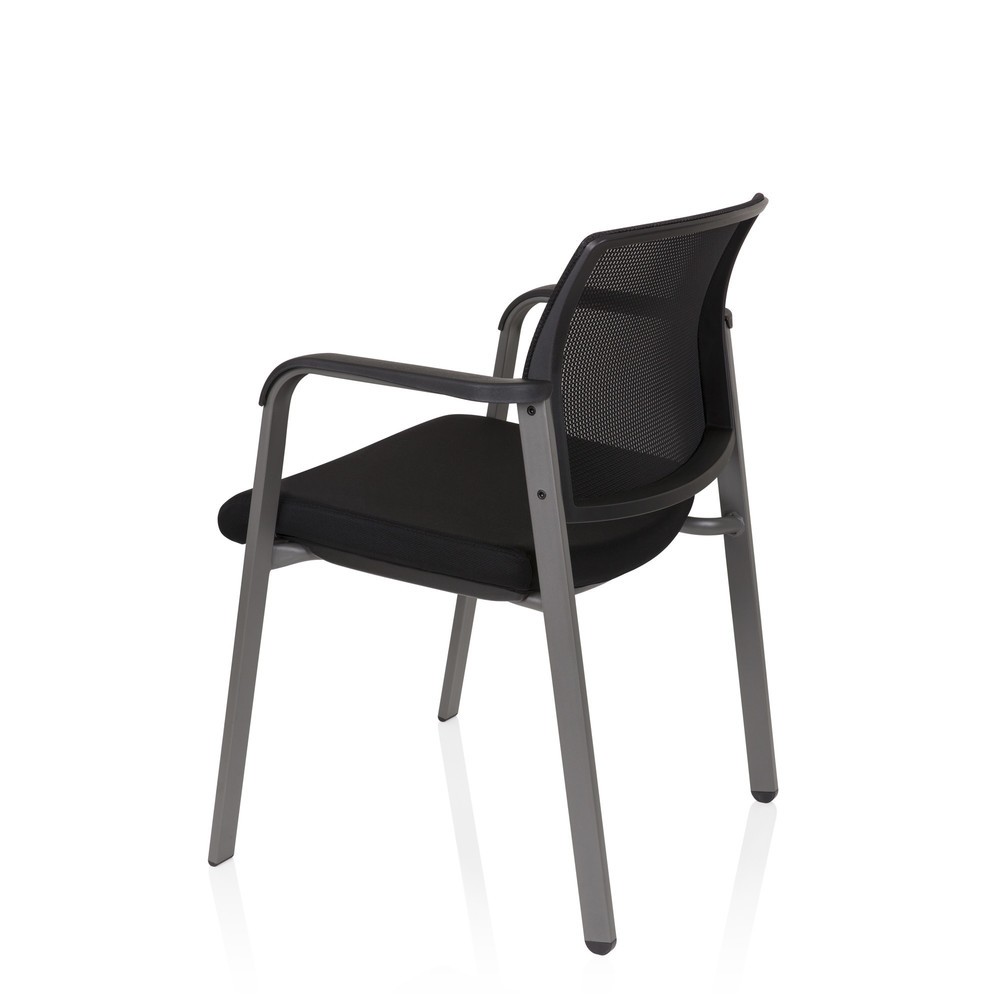 Productafbeelding nr. 10: Bezoekersstoel / vergaderstoel hjh OFFICE MEET grijs netstof / stof, zwart