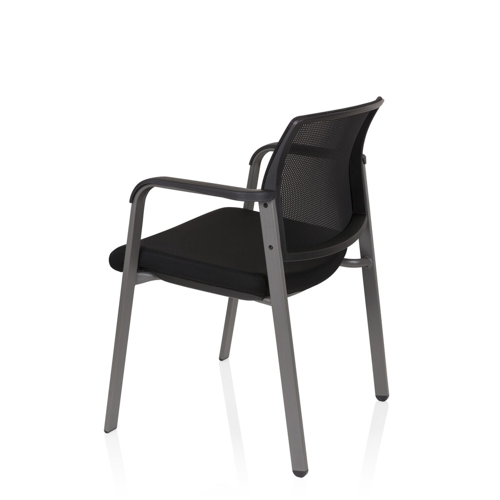 Productafbeelding nr. 10: Bezoekersstoel / vergaderstoel hjh OFFICE MEET grijs netstof / stof, zwart