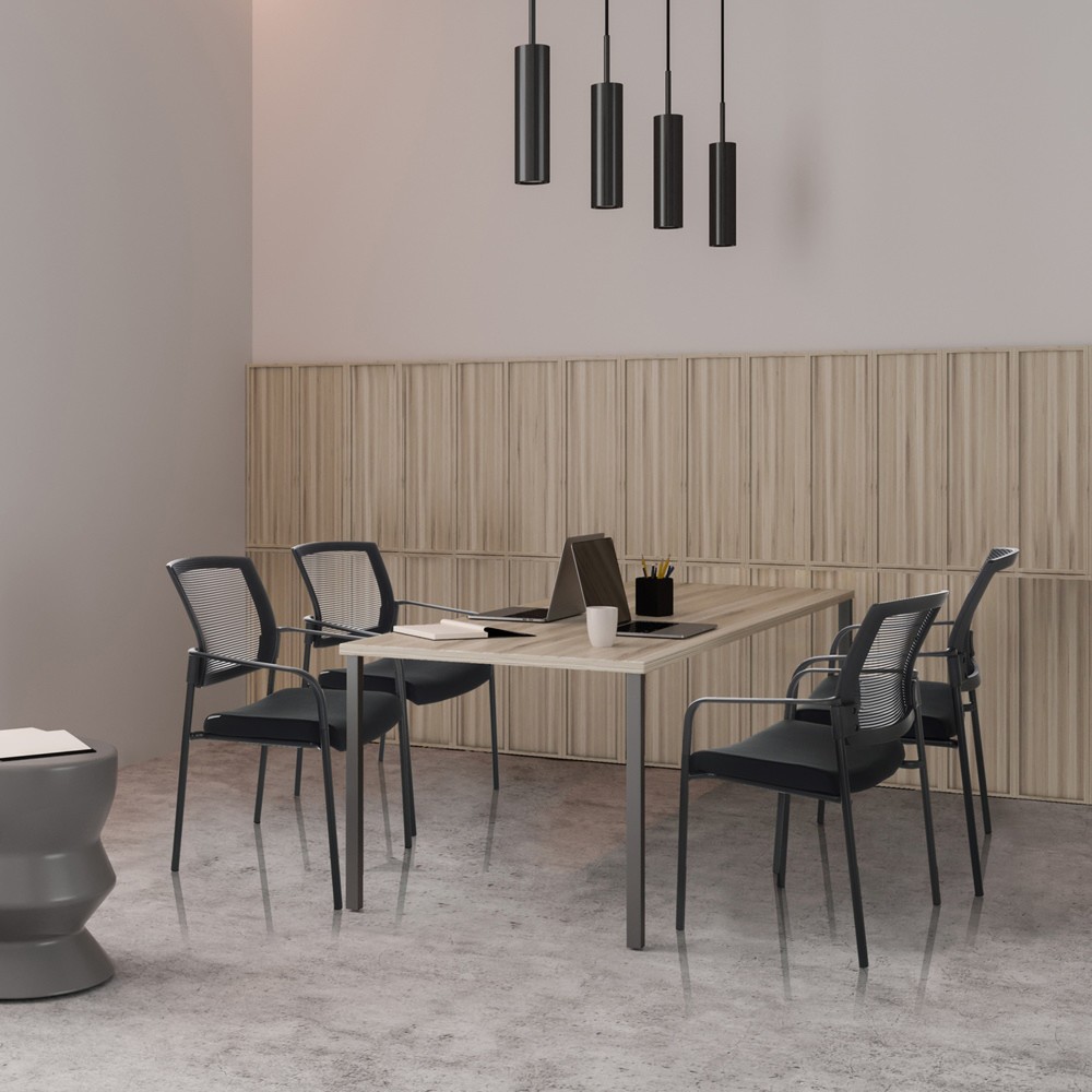 Productafbeelding nr. 3: Bezoekersstoel / vergaderstoel hjh OFFICE MEET B netstof / stof, zwart