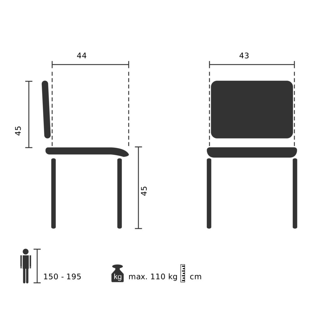 Productafbeelding nr. 5: Bezoekersstoel / vergaderstoel hjh OFFICE MEET B netstof / stof, zwart