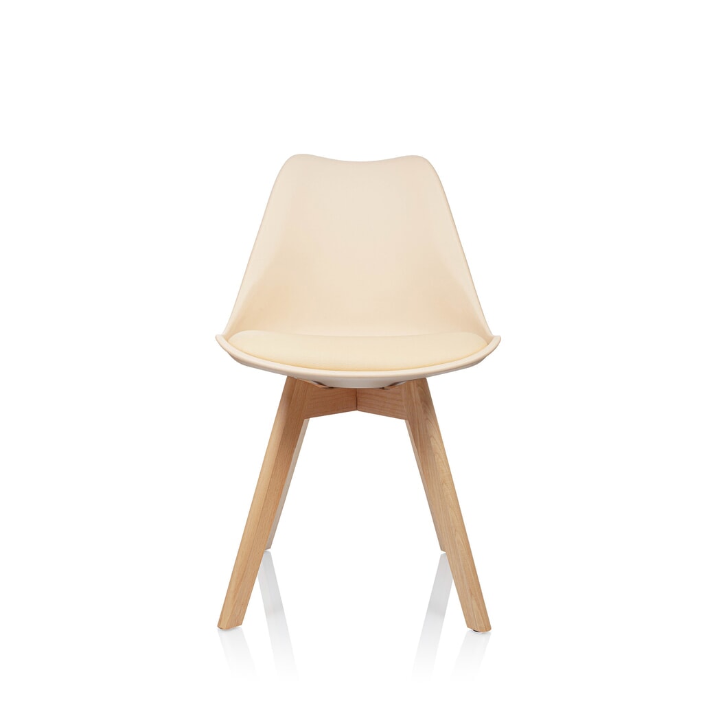 Bezoekersstoel / kuipstoel hjh OFFICE SCANDI kunststof, set van 4, beige Productafbeelding nr. 1: Bezoekersstoel / kuipstoel hjh OFFICE SCANDI kunststof, set van 4, beige