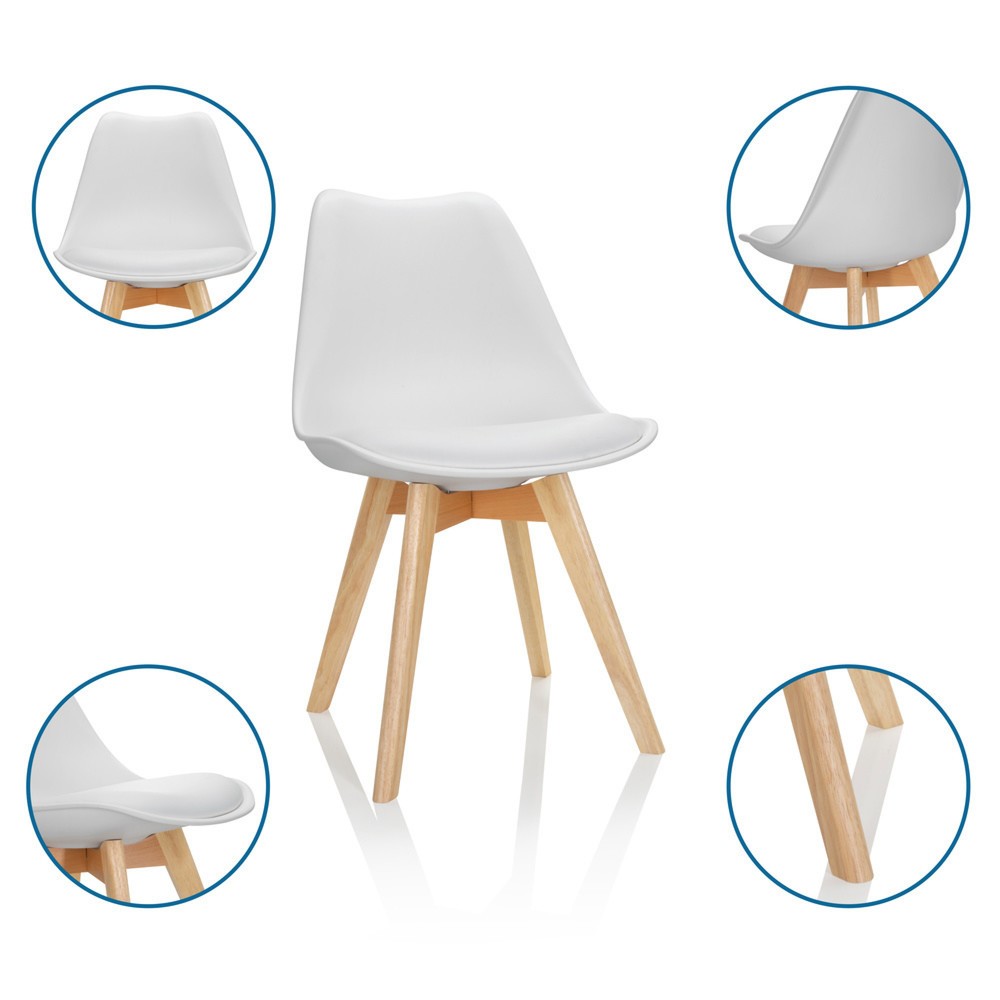Productafbeelding nr. 2: Bezoekersstoel / kuipstoel hjh OFFICE SCANDI kunststof, set van 4, wit