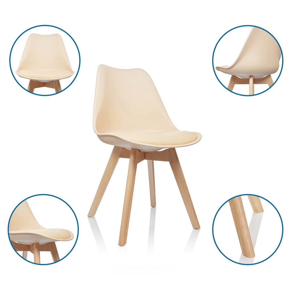 Bezoekersstoel / kuipstoel hjh OFFICE SCANDI kunststof, set van 4, beige Productafbeelding nr. 2: Bezoekersstoel / kuipstoel hjh OFFICE SCANDI kunststof, set van 4, beige