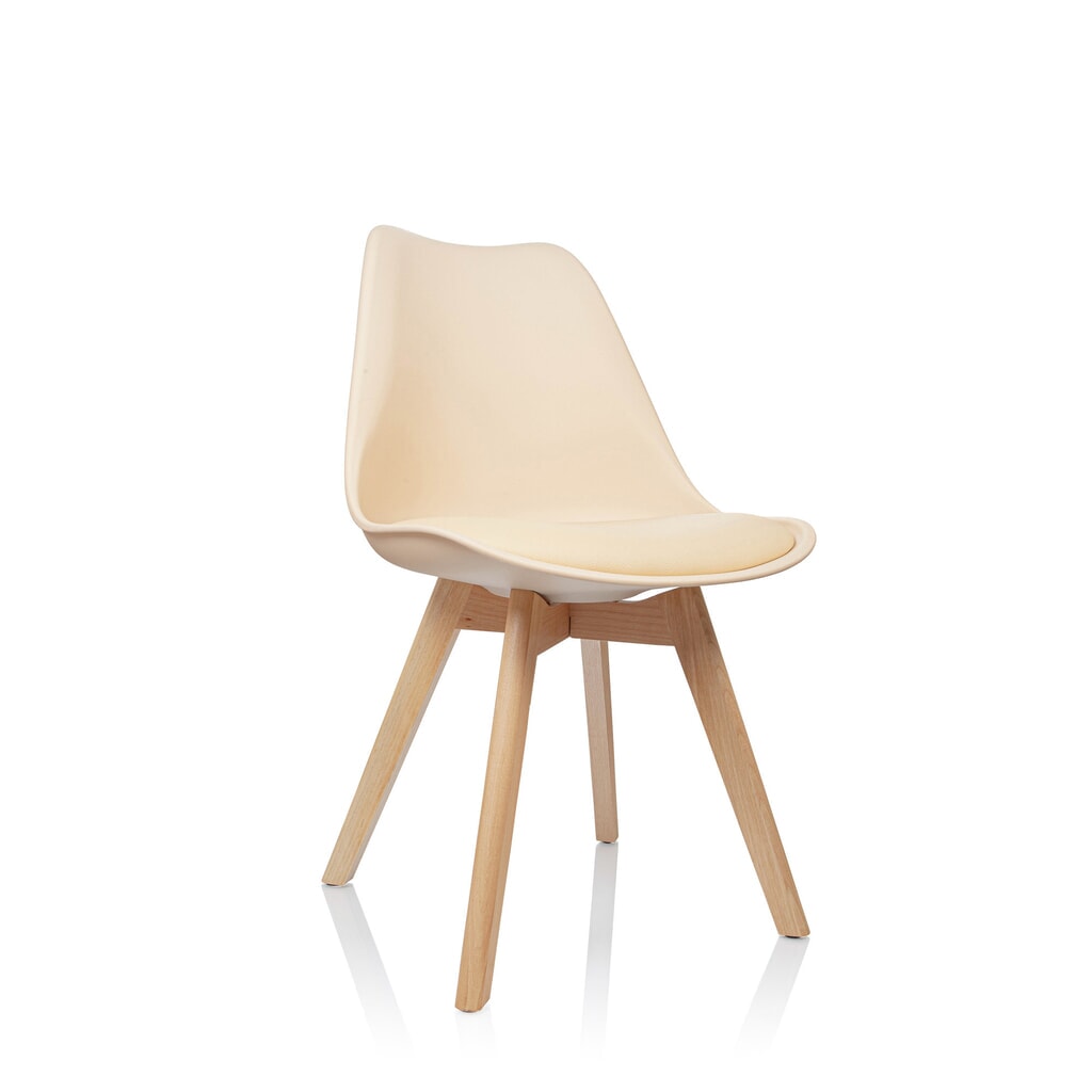 Bezoekersstoel / kuipstoel hjh OFFICE SCANDI kunststof, set van 4, beige Productafbeelding nr. 5: Bezoekersstoel / kuipstoel hjh OFFICE SCANDI kunststof, set van 4, beige