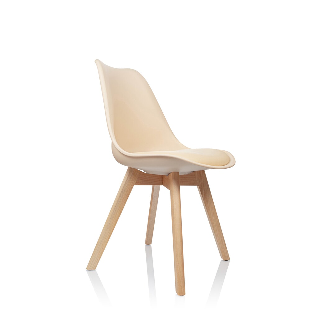 Bezoekersstoel / kuipstoel hjh OFFICE SCANDI kunststof, set van 4, beige Productafbeelding nr. 6: Bezoekersstoel / kuipstoel hjh OFFICE SCANDI kunststof, set van 4, beige
