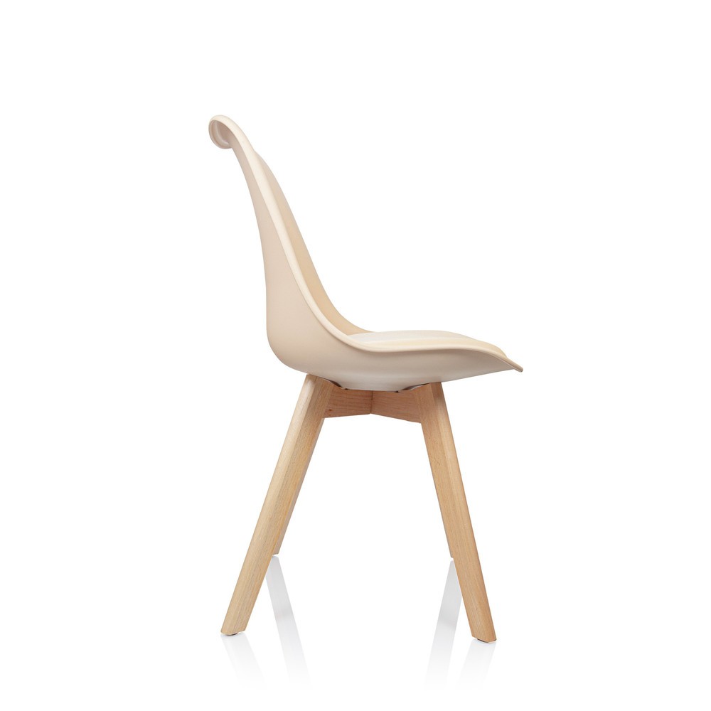 Productafbeelding nr. 7: Bezoekersstoel / kuipstoel hjh OFFICE SCANDI kunststof, set van 4, beige