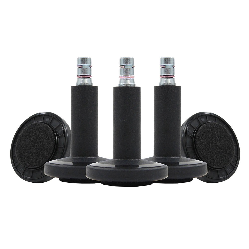 Productafbeelding nr. 3: Vloerglijders 5x hjh OFFICE STATO-M pen 11 mm / 60 mm voetjes met vilt, (set van 5), zwart