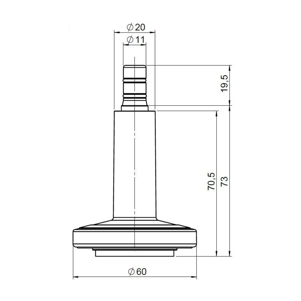 Productafbeelding nr. 4: Vloerglijders 5x hjh OFFICE STATO-M pen 11 mm / 60 mm voetjes met vilt, (set van 5), zwart