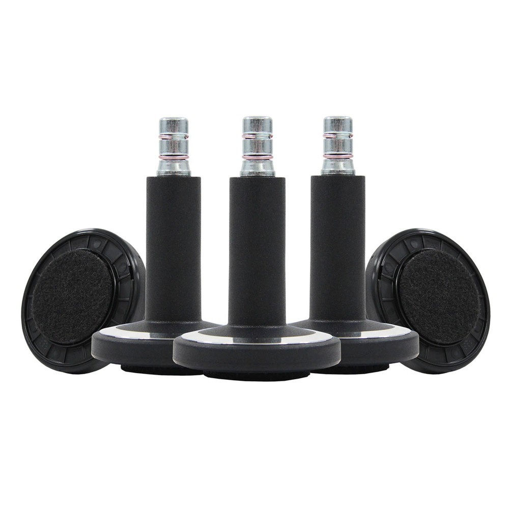 Productafbeelding nr. 3: Vloerglijders 5x hjh OFFICE STATO-M pen 11 mm / 60 mm voetjes met vilt, (set van 5), zwart / chroom