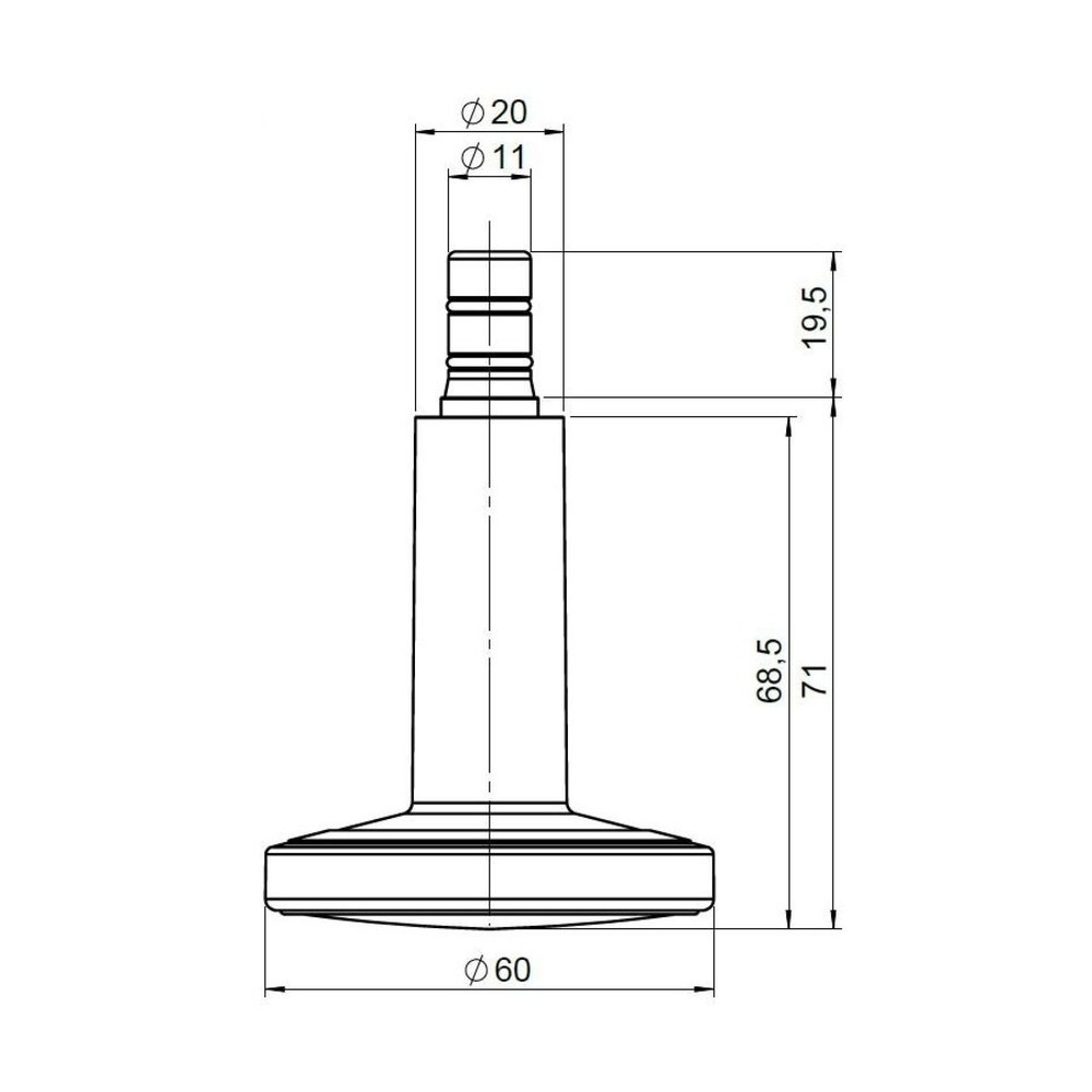 Productafbeelding nr. 4: Vloerglijders 5x hjh OFFICE STATO-M pen 11 mm / 60 mm voetjes, (set van 5), zwart