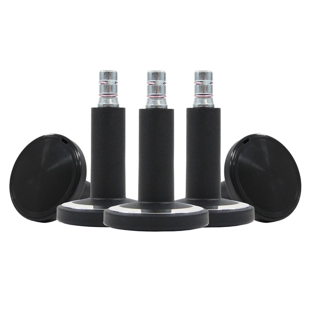 Productafbeelding nr. 3: Vloerglijders 5x hjh OFFICE STATO-M pen 11 mm / 60 mm voetjes, (set van 5), zwart / chroom