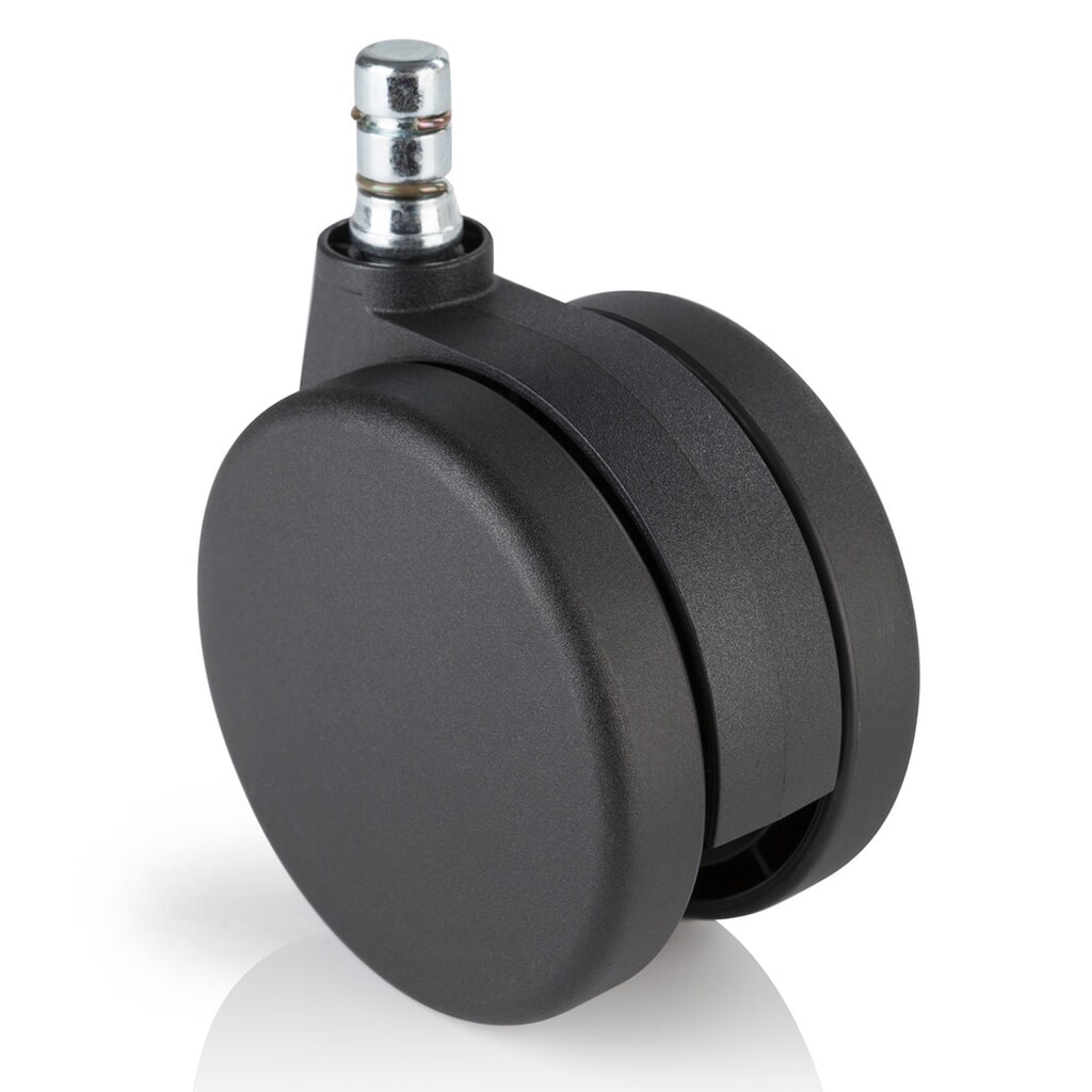 Tapijtwielen 5x hjh OFFICE ROLO No-Noise 11 mm / 75 mm bureaustoelwielen voor tapijt, (set van 5) Product afbeelding: Tapijtwielen 5x hjh OFFICE ROLO No-Noise 11 mm / 75 mm bureaustoelwielen voor tapijt, (set van 5)