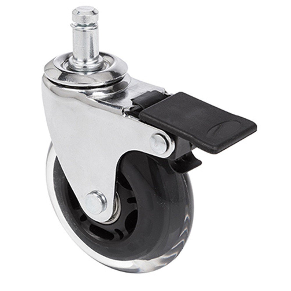 Productafbeelding nr. 1: Wielen voor harde vloeren 5x hjh OFFICE ROLO SKATE 11 mm / 75 mm bureaustoelwielen incl. rem chroom transparant